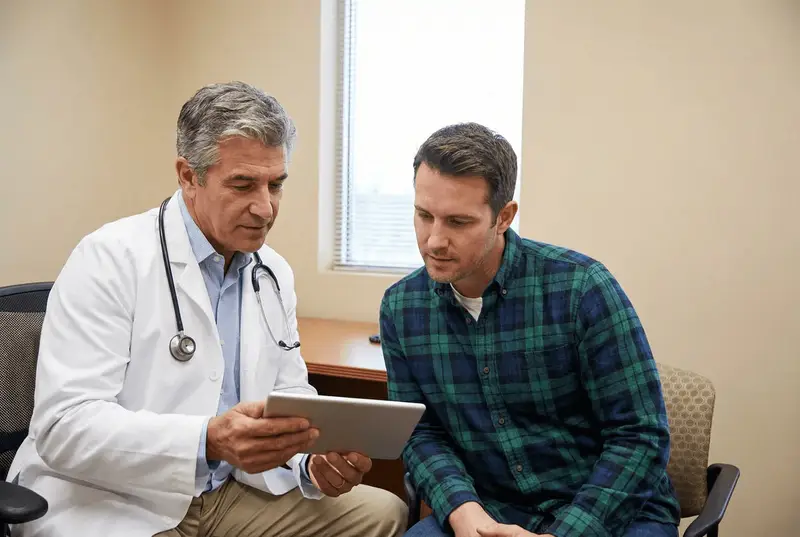Doctor greeting patient